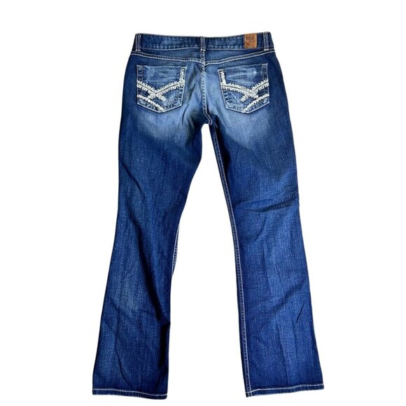 BKE Culture Boot 34 Women Jeans Stretch Low Rise Casual Denim Distressed - Picture 1 of 6